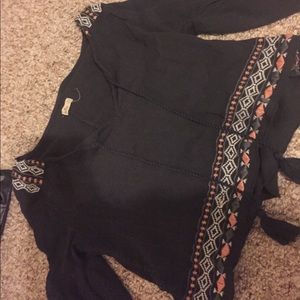 Hollister cropped bell sleeve